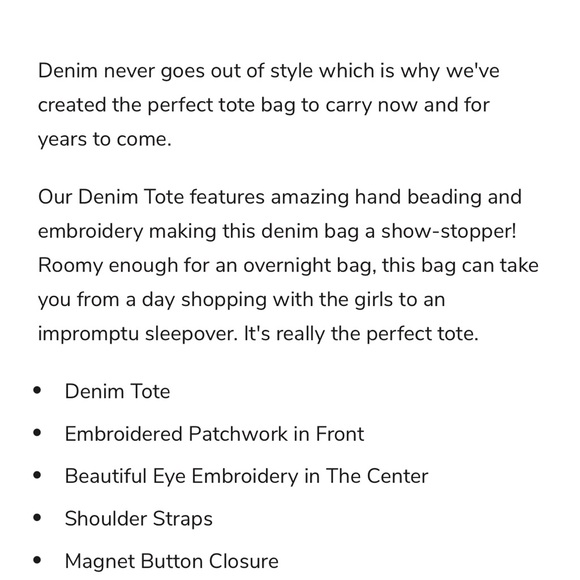 America & Beyond watch over me, evil eye tote - Picture 5 of 10